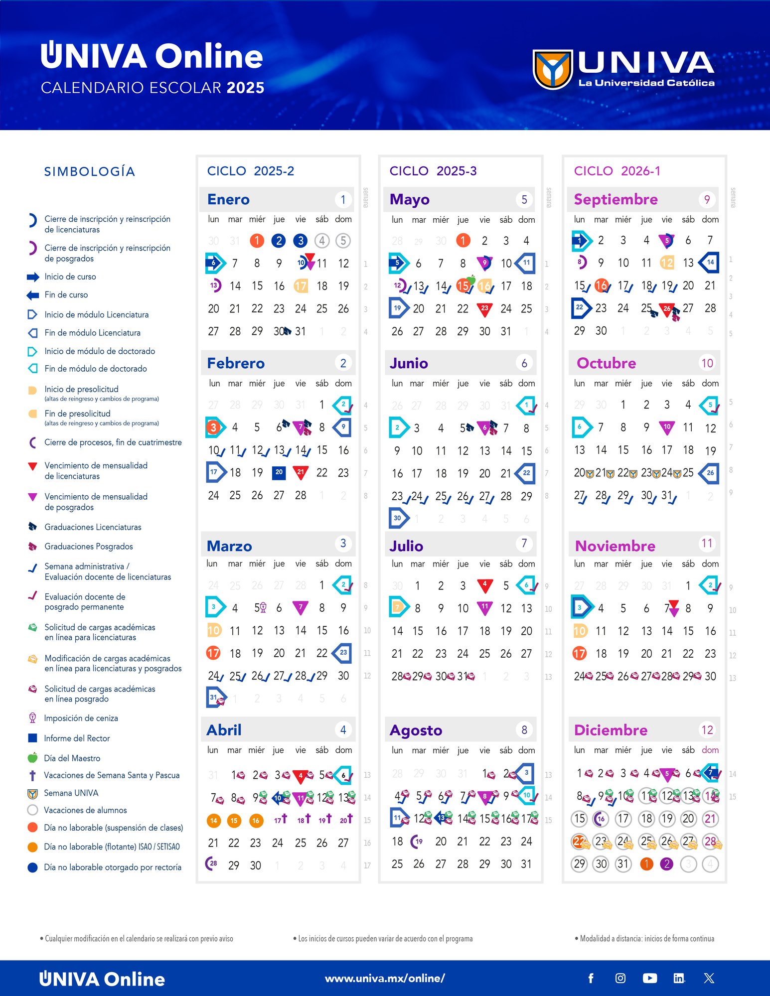 Calendario UNIVA Online 2025_Final